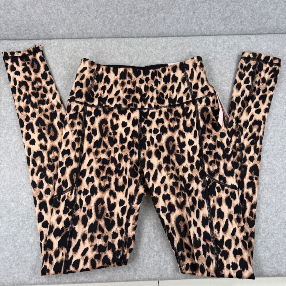 Victoria's Secret Incredible Essential Legging Leopard Print Size 4 Long Pockets - Picture 7 of 11